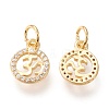Brass Micro Pave Clear Cubic Zirconia Charms ZIRC-I044-47G-2