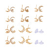 Kissitty 10Pcs Brass Micro Pave Clear Cubic Zirconia Stud Earring Finding Sets ZIRC-KS0001-01-1