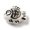 Handmade Printed Porcelain Beads PORC-F005-03A-2