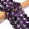 Natural Amethyst Flat Round Bead Strands G-L246-23-1