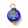 Handmade Millefiori Glass Pendants PALLOY-JF00576-2