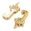 Brass Micro Pave Clear Cubic Zirconia Pendants KK-G498-01J-02-2
