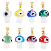 16Pcs 8 Colors Handmade Lampwork Pendants LAMP-TA0001-78-2