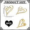 6Pcs Heart Zinc Alloy Lapel Pins for Backpack Clothes JEWB-UN0002-74G-3