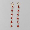 Alloy Flat Round Tassel Leverback Earrings EJEW-WH0020-36C-1