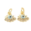 Brass Micro Pave Cubic Zirconia Charms KK-U056-46G-1