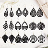 Hollow Iron Wood Dangle Earrings for Women WG57125-01-1
