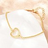 Brass Heart Link Bracelets for Women KK-CBA68DA-02-2