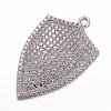 Brass Micro Pave Cubic Zirconia Pendants ZIRC-D114-03P-1