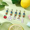 5Pcs Teachers' Day Alloy Pendant Decoration HJEW-TA00326-2