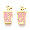 304 Stainless Steel Enamel Charms STAS-T065-66G-02-1