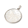 Rack Plating Carved Natural White Shell Pendants SH-CBA69D1-03P-02-2