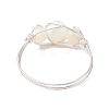 Round Natural Sea Shell Finger Rings RJEW-JR00848-02-4