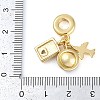 Rack Plating Brass Clear Cubic Zirconia European Dangle Charms KK-P287-18D-G-3