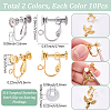 20Pcs 2 Colors 316 Surgical Stainless Steel Clip-on Earring Findings STAS-SC0010-45-2