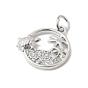 Brass Micro Pave Cubic Zirconia Pendants KK-P343-01A-P-2