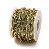 Brass Glass Rectangle Link Chains CHC-R001-01G-04-3