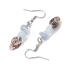 Spiral Shell & Natural Gemstone Dangle Earrings for Women EJEW-JE05813-5