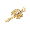 Axe Shapes Rack Plating Brass Cubic Zirconia Pendants KK-K385-076G-4