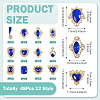 48Pcs 12 Styles Alloy Rhinestone Cabochons MRMJ-TA0001-45C-4