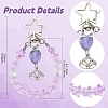Glass Star & Alloy Bowknot Pendant Decoration HJEW-YW00071-01-3