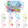 8Pcs 8 Colors Glitter Acrylic Star Pendant Stitch Markers with Bell HJEW-AB00680-1