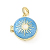 Brass Enamel Photo Locket Pendants KK-A303-19B-G-1