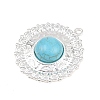 304 Stainless Steel with Synthetic Turquoise Pendants STAS-H253-01D-S-2