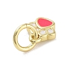 Real 18K Gold Plated Brass Enamel Charms KK-M293-22G-01-2