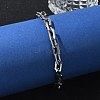 Tarnish Resistant Rectangle 201 Stainless Steel Chain Bracelets LS-BJEW-N240-06P-3