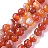 Natural Striped Agate/Banded Agate Beads Strands G-G582-6mm-59-1