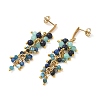 304 Stainless Steel with Natural Mixed Gemstone Stud Earrings EJEW-JE07520-01-3