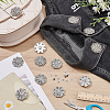 20Pcs Flower Zinc Alloy & Rhinestone & Glass Rivets BUTT-NB0001-84D-4