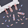 HOBBIESAY 100Pcs 5 Colors Translucent Resin Cabochons with Gold Foil RESI-HY0001-24-5
