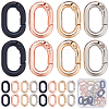 SUNNYCLUE 24Pcs 4 Colors Alloy Spring Gate Rings FIND-SC0007-20-1