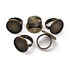 Brass Adjustable Ring Blank Base Cabochon Setting Components KK-O003-05AB-NF-5