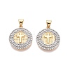 Religion Brass Micro Pave Clear Cubic Zirconia Pendants KK-N287-44GP-03-1
