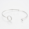 Tarnish Resistant 304 Stainless Steel Bangles STAS-N084-04-3