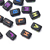 Opaque Black Acrylic Connector Charms MACR-N012-20-1