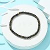 Natural Coffee Jasper Flat Round Beaded Stretch Bracelets for Women BJEW-JB09717-06-2