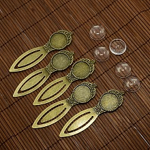 18mm Clear Domed Glass Cabochon Cover for Antique Bronze DIY Alloy Portrait Bookmark Making DIY-X0117-AB-FF