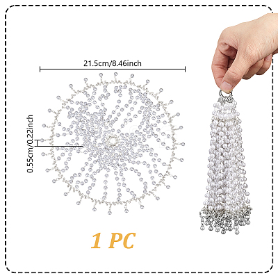 1Pc Plastic Pearl Mesh Headbands OHAR-GA0001-21-1