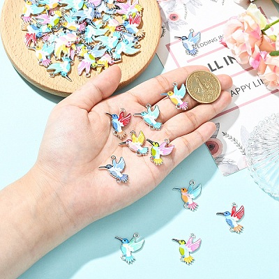 24Pcs 6 Colors Alloy Enamel Connector Charms FIND-YW0011-63-1