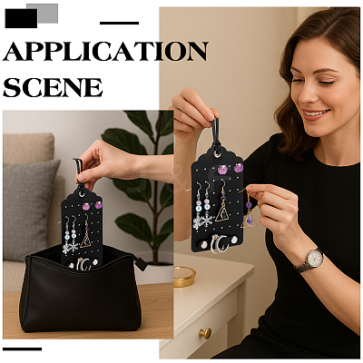 6 Bags PU Leather Earring Display Stands AJEW-PH0007-23-1