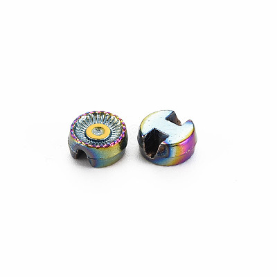 Rack Plating Rainbow Color Alloy Beads Rhinestone Settings PALLOY-S180-367-1