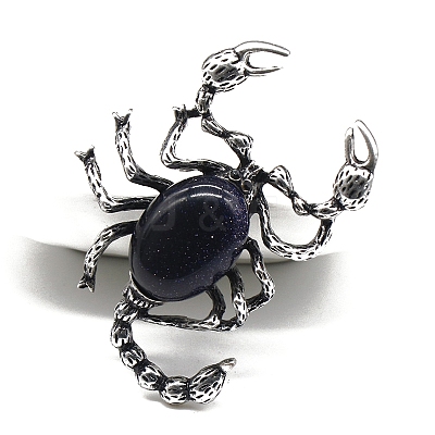 Synthetic Blue Goldstone Big Pendants PW-WGB167E-15-1