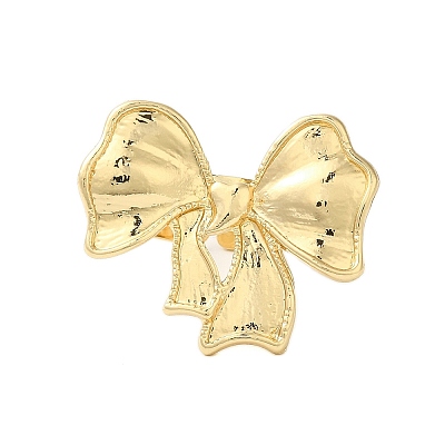 Bowknot Alloy Open Cuff Rings RJEW-U006-05G-1