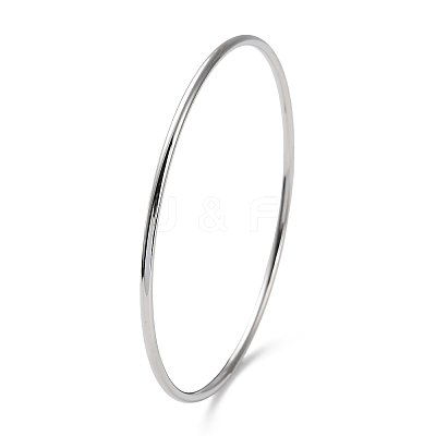 Non-Tarnish 304 Stainless Steel Simple Plain Bangle for Women BJEW-F461-01I-P-1