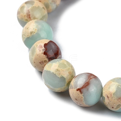 Synthetic Imperial Jasper Round Beaded Stretch Bracelets BJEW-TA00447-1