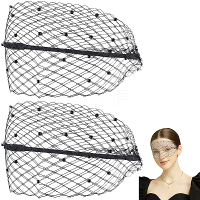 Polyester Mesh Veil Headband OHAR-WH0015-29A-1